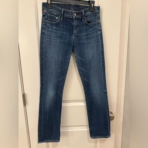 COH Citizens of Humanity low rise medium blue straight leg jeans size 28